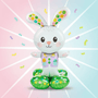 Jumbo 46 Spotted Easter Bunny Balloon, featuring bright, spotted ears. Ideal for Easter parties, adding a festive spring touch. Air filled, reusable.