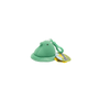 Peeps Chick Backpack Clip - Green: A plush keychain shaped like a marshmallow chick with a clip and branded tag attached, perfect for gifting.
