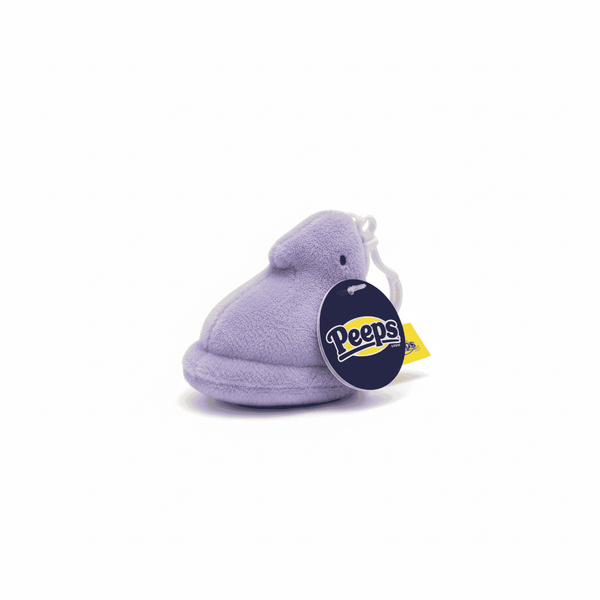Peeps Chick Backpack Clip - Lavender: A small plush Peeps chick with a clip, perfect for attaching to bags. Official merchandise, new with tags.