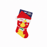 Peeps on Earth Christmas Baby Set includes a red stocking with Santa-hat-wearing yellow chicks, featuring Peeps on Earth on the cuff.