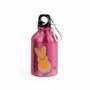 Peeps Orange Bunny Aluminum Water Bottle - 10 oz Pink; features a black cap with loop, silver carabiner, and orange bunny logo. Ideal for ages 8+.