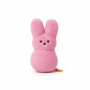 Peeps Plush Bunny - 5 Pink, Sewn Tags Only: A fluffy bunny plush with upright ears, round eyes, and a yellow tag, resembling a marshmallow Peeps bunny.
