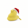 Peeps Yellow Santa Chick - 5: A plush toy featuring a yellow chick with a red Santa hat, adorned with a Peeps logo tag.