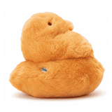 Peeps Plush Shaggy Chick - 11 Orange; fluffy, orange plush toy with hard plastic Peeps emblem, ideal for gifting from Celebratopia.